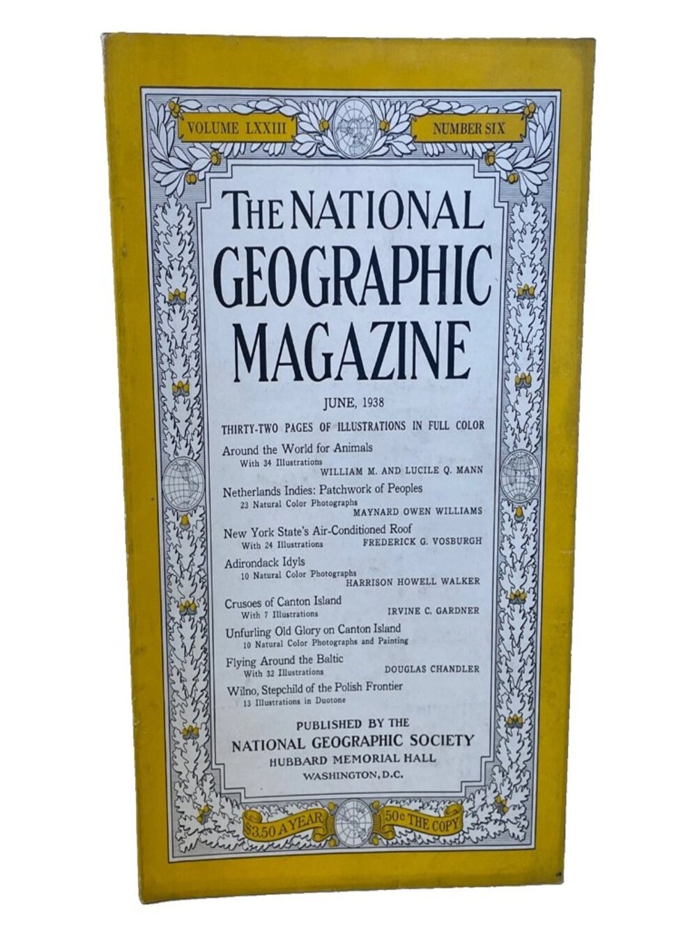 Vintage National Geographic June 1938 Vol 73 No 6 Animals Adirondacks Java